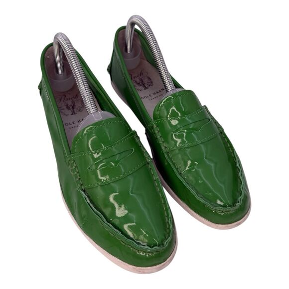 Cole Haan Grand OS Pinch Maine Classic Penny Loafers 8.5 B Slip On Green Leather - Picture 1 of 6